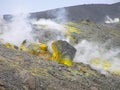 Sulfur fumaroles on Volcano, Aeolian Islands in the Tyrrhenian Sea Royalty Free Stock Photo