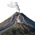 Volcano isolated on white background Royalty Free Stock Photo