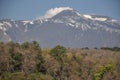 The volcano in Italy erupting Etna Sicily with snow Royalty Free Stock Photo