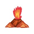 volcano with lava explosion