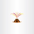 volcano lava explosion vector icon symbol Royalty Free Stock Photo