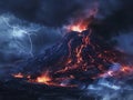 Volcano Lightning Bolt Royalty Free Stock Photo