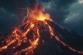 Volcano Lightning Royalty Free Stock Photo