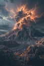 Volcano Lightning Royalty Free Stock Photo