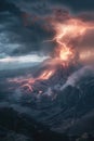 Volcano Lightning Royalty Free Stock Photo
