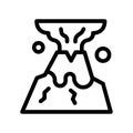 volcano line icon illustration vector graphic