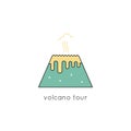 Volcano line icon