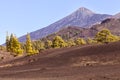 Volcano, lunar landscape