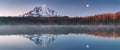 Volcano Mount Adams at Sunrise with Smooth Lake Reflection Washington State Great Northwest United States