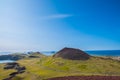 Volcano mountain Helgafell on Heimaey island in Vestmannaeyjar Iceland Royalty Free Stock Photo