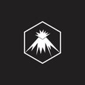 Volcano mountain hexagon simple logo