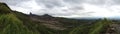 Volcano, mountain road, java, indonesia, panorama