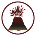 Volcano explosion at the top of the mountain. Royalty Free Stock Photo