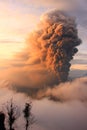 Volcano Mt Bromo Erupting