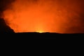 Volcano at Night with Lava and smoke Royalty Free Stock Photo