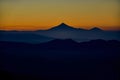 Volcano landscape sunrise with warm colors