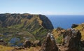 Volcano Rano Kau, Easter Island Royalty Free Stock Photo