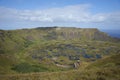 Volcano Rano Kau, Easter Island, Chile Royalty Free Stock Photo