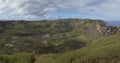 Volcano Rano Kau, Easter Island, Chile Royalty Free Stock Photo