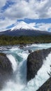 Volcano river water clouds snow Royalty Free Stock Photo