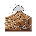 volcano rock landskape color icon vector illustration