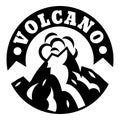 Volcano smoke logo, simple style