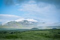 Volcano Snaefell on the western end of Icelandic peninsula