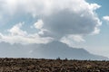 Volcano steam clouds