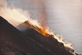 Volcano Stromboli. Royalty Free Stock Photo