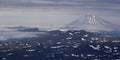 Volcano Vilyuchinsky during sunset. Kamchatka, Russia Royalty Free Stock Photo