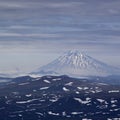 Volcano Vilyuchinsky during sunset. Kamchatka, Russia Royalty Free Stock Photo