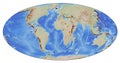 Volcanoes active during Pleistocene and Holocene. Mollweide projection.