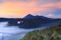 Volcanoes in Bromo Tengger Semeru National Park Royalty Free Stock Photo