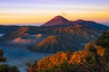 Volcanoes in Bromo Tengger Semeru National Park at sunrise Royalty Free Stock Photo