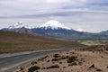 Volcanoes and Parinacota Pomerape, Chile.