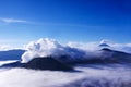 Volcanoes seen at a distance from Mount Penanjakan Indonesia.