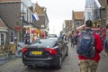 View of the shopping street of the fishing village Volendam.