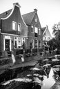 VOLENDAM, NETHERLANDS - JUNE 18, 2014: Traditional houses & streets in Holland town Volendam, Netherlands. Royalty Free Stock Photo