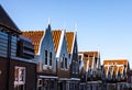 VOLENDAM, NETHERLANDS - JUNE 18, 2014: Traditional houses & streets in Holland town Volendam, Netherlands. Royalty Free Stock Photo