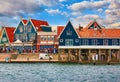 Volendam, Netherlands. Traditional fishing village houses