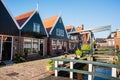 Volendam old town, Netherlands. Picturesque street in village in Waterland district near Amsterdam.