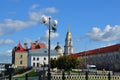 Volga embankment in Rybinsk city, Yaroslavl region, Russia Royalty Free Stock Photo