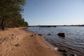 Sandy beach and river bank