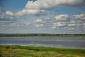 Volga river in the vicinity of the village of Shiryaevo. Royalty Free Stock Photo