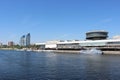 Volga River, Volgograd city. River berth for passenger ships.