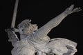 Volgograd. Mamayev Kurgan - historical memorial complex Motherland calls at winter. Close-up. Night view. 01.01.2017