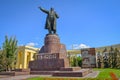 Lenin Square and statue in Volgograd city