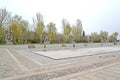 VOLGOGRAD, RUSSIA. Heroes Square with sculptures. Mamaev Kurgan