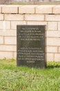 Volgograd. Russia - 16 April 2017. The memorial sign in the territory of the Romanian cemetery of soldiers killed in the Battle of