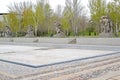 VOLGOGRAD, RUSSIA. View of Heroes square with sculptures. Mamaev Kurgan